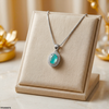 Oval Stone Zircon Pendant With Chain