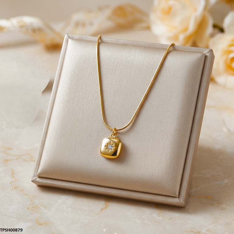 Square/Star Pendant With Chain
