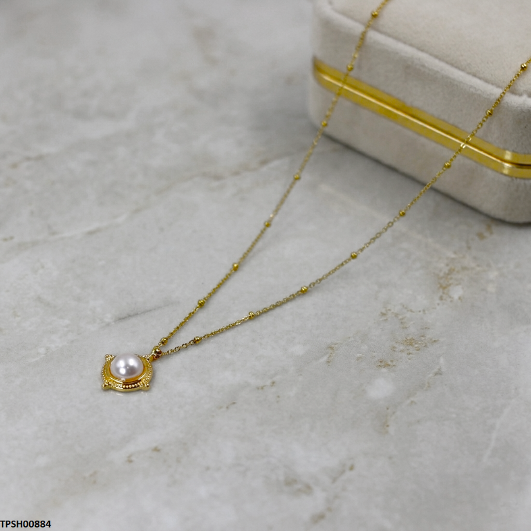 Stainless Steel Pearl Pendant With Chain