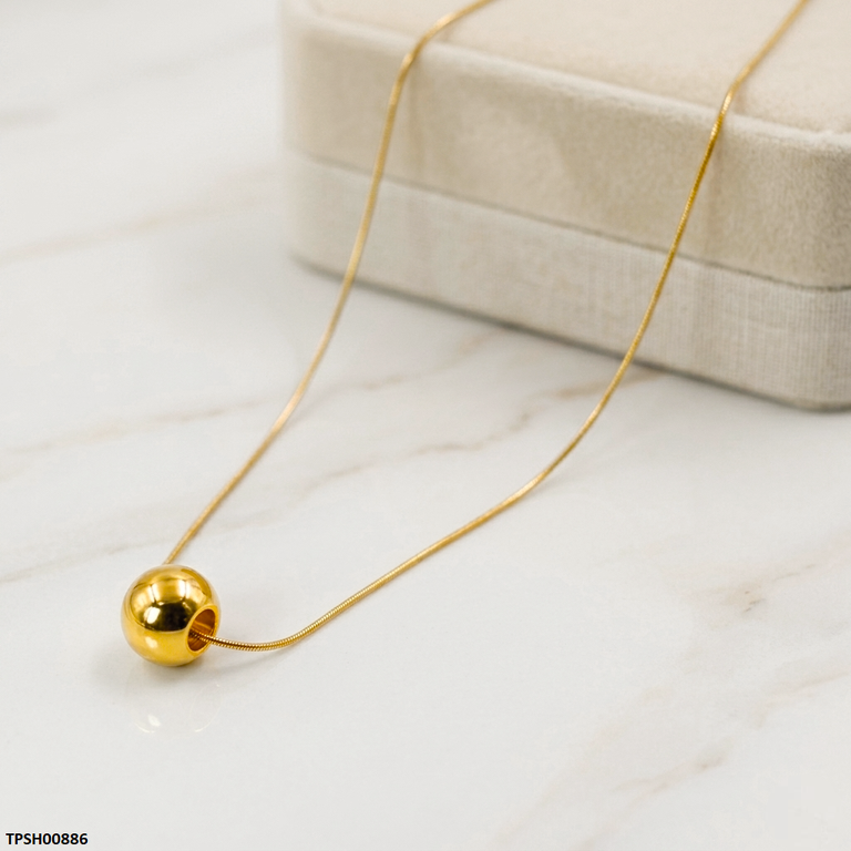 Stainless Steel Round Ball Pendant With Chain