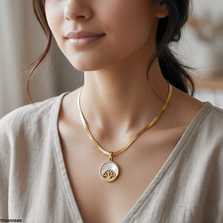 Stainless Steel Round Drop Pendant