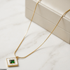 Stainless Steel Square Stone Pendant