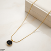 Stainless Steel Round Stone Pendant