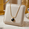 Stainless Steel Round Stone Pendant