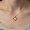 Stainless Steel Double Flower Pendant