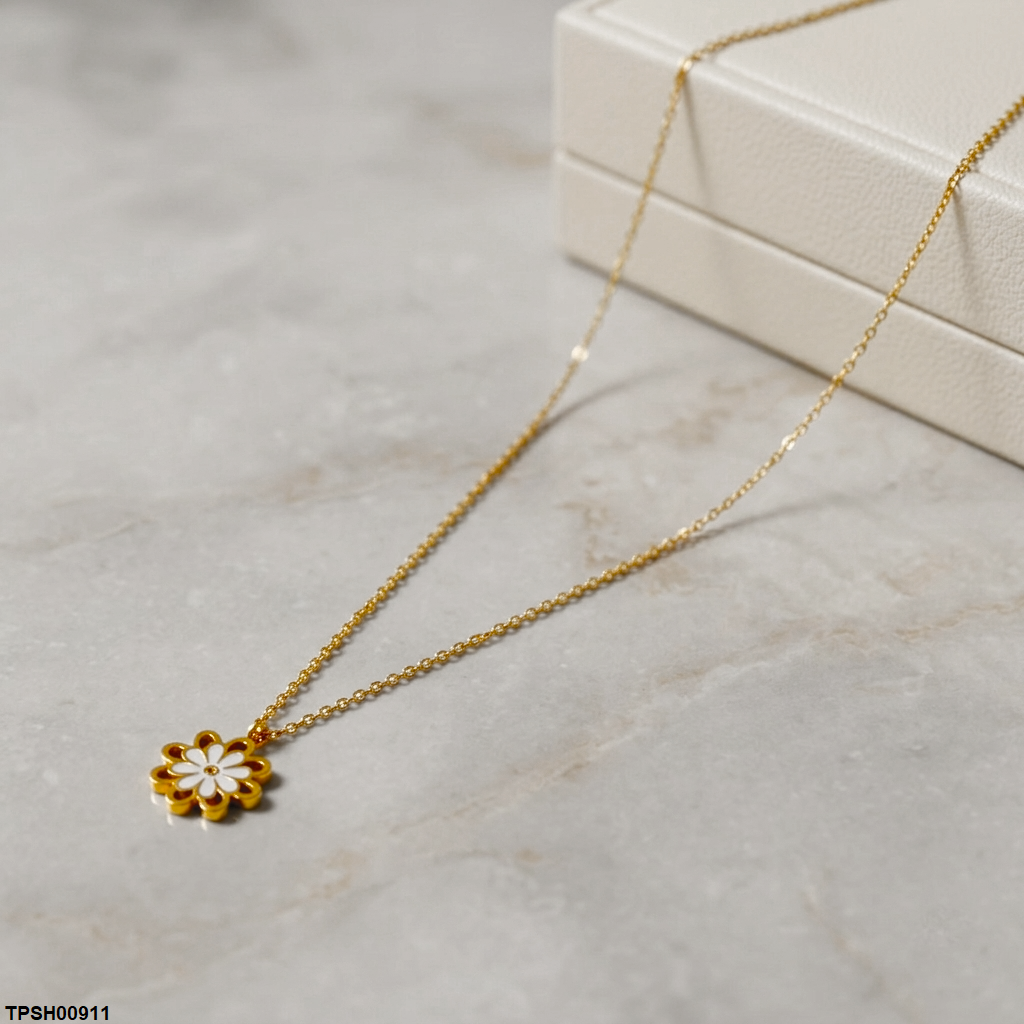 Stainless Steel Double Flower Pendant