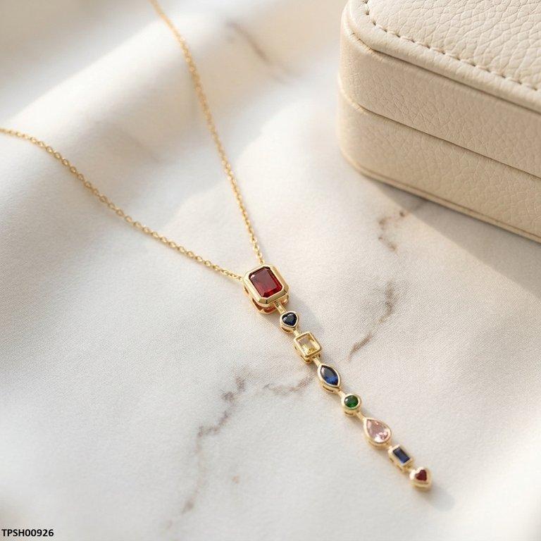 Multi Shape Stainless Steel Zircon Stone Pendant