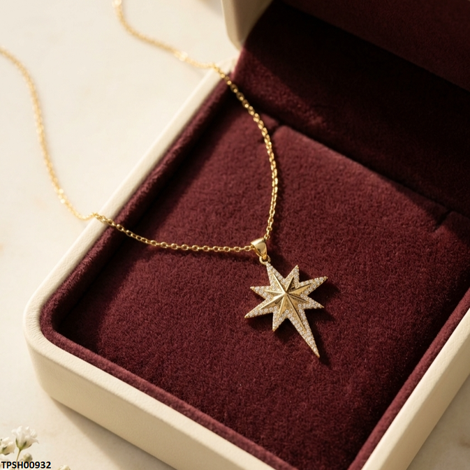 Star Stainless Steel Zircon Stone Pendant