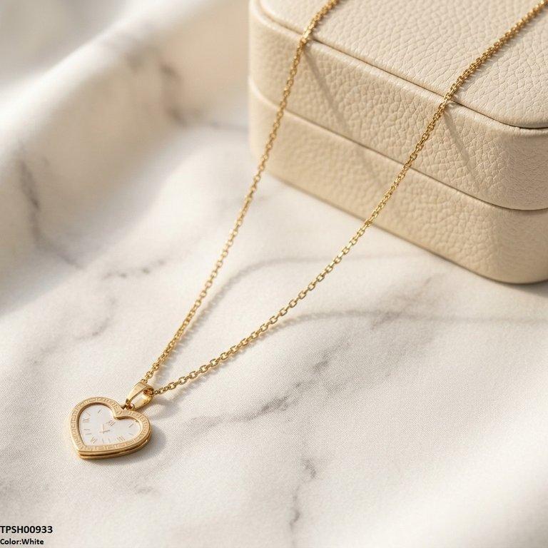 Heart Watch Design Stainless Steel Pendant