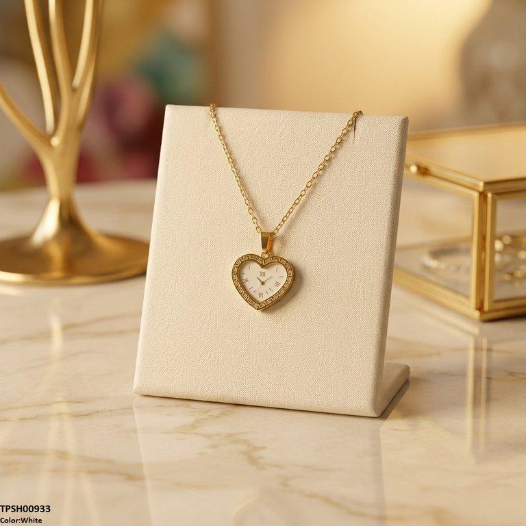 Heart Watch Design Stainless Steel Pendant