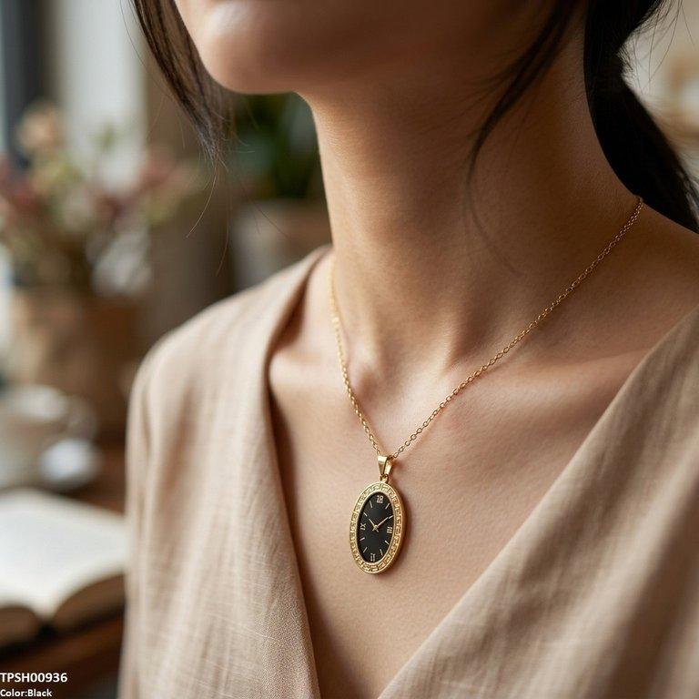 Oval Watch Design Stainless Steel Pendant