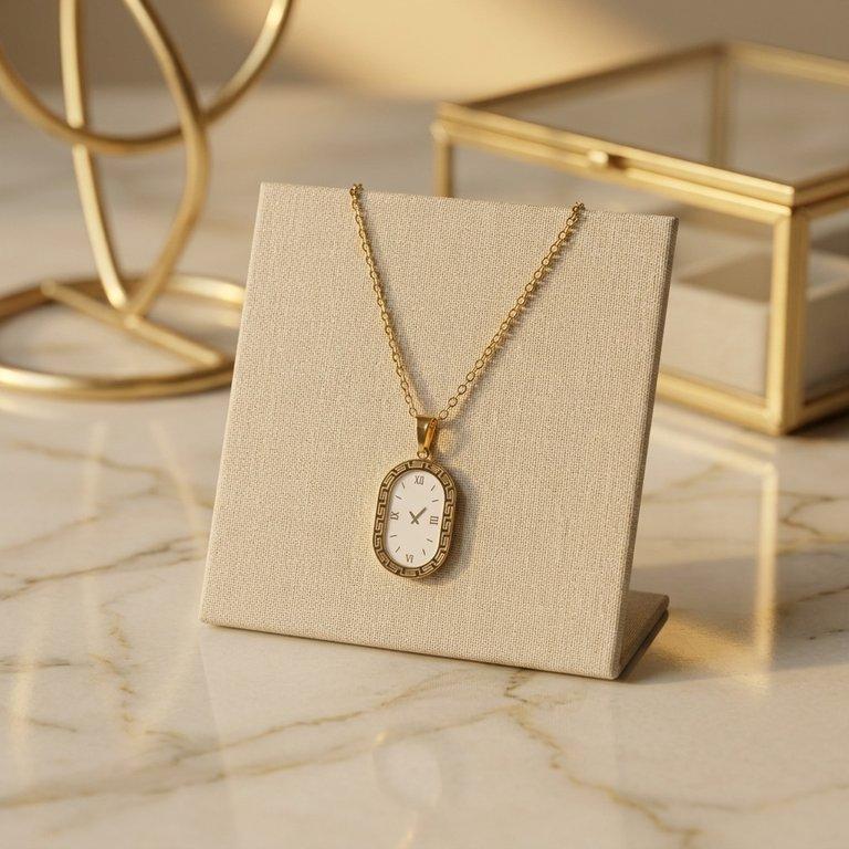 Oval Watch Design Stainless Steel Pendant