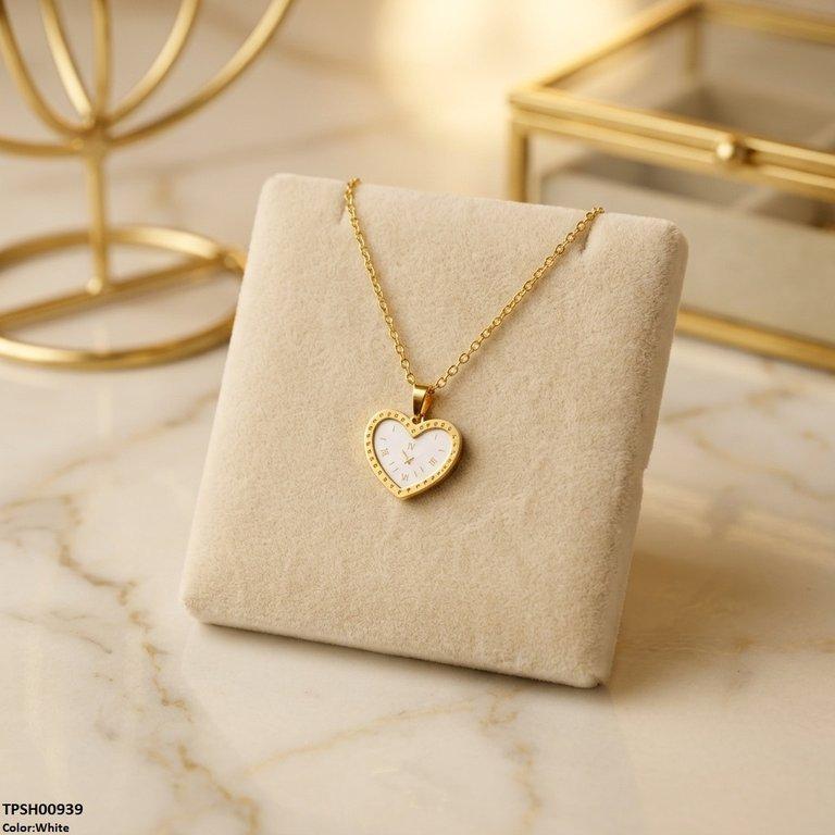 Heart Watch Design Stainless Steel Pendant