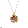 Multi Zircon Heart Pendant With Chain