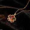 Multi Zircon Heart Pendant With Chain