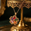 Multi Zircon Heart Pendant With Chain
