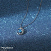 Moon/Aqua Curb Chain Pendant