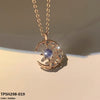Moon/Aqua Curb Chain Pendant