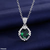 Oval Bracket Zircon Pendant Set