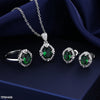 Oval Bracket Zircon Pendant Set