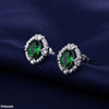 Oval Bracket Zircon Pendant Set
