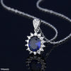 Oval Flower Zircon Pendant Set