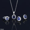 Oval Flower Zircon Pendant Set