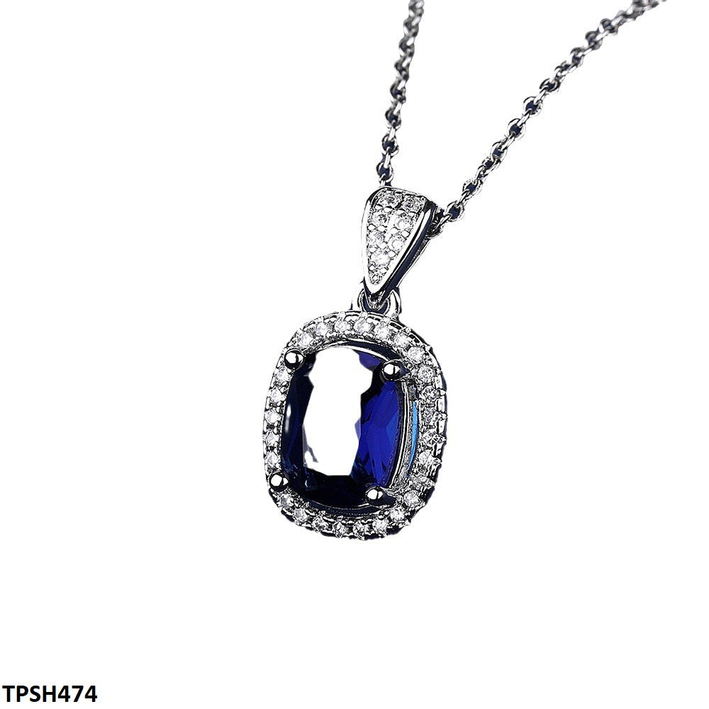 Cushion Zircon Pendant Set
