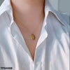 Stainless Steel Oval Flower Pendent