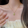 Stainless Steel Oval Flower Pendent