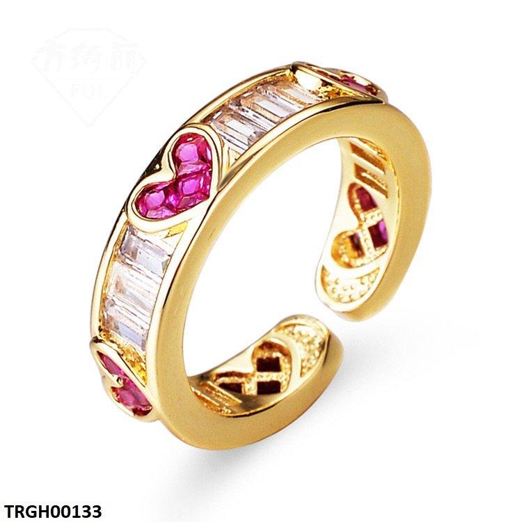 Heart Painted Ring Adjustable