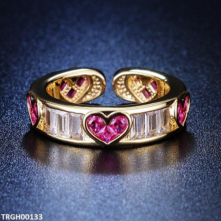 Heart Painted Ring Adjustable