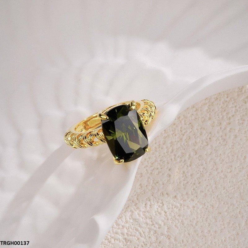 Rectangle Zircon Net Casting Ring