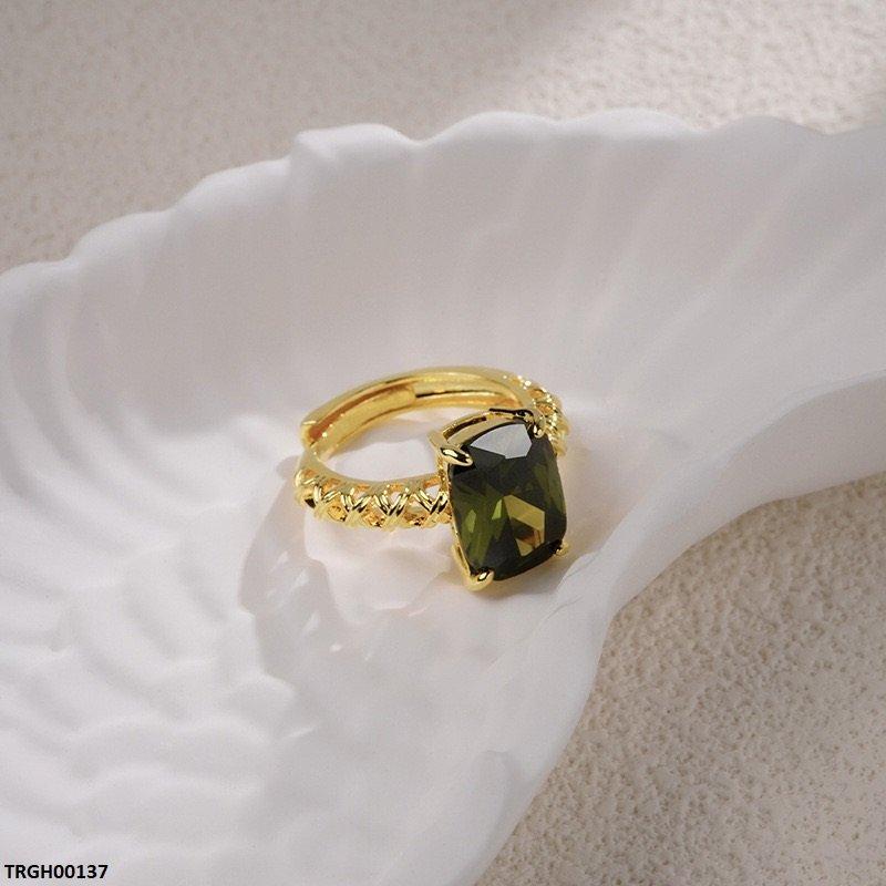 Rectangle Zircon Net Casting Ring