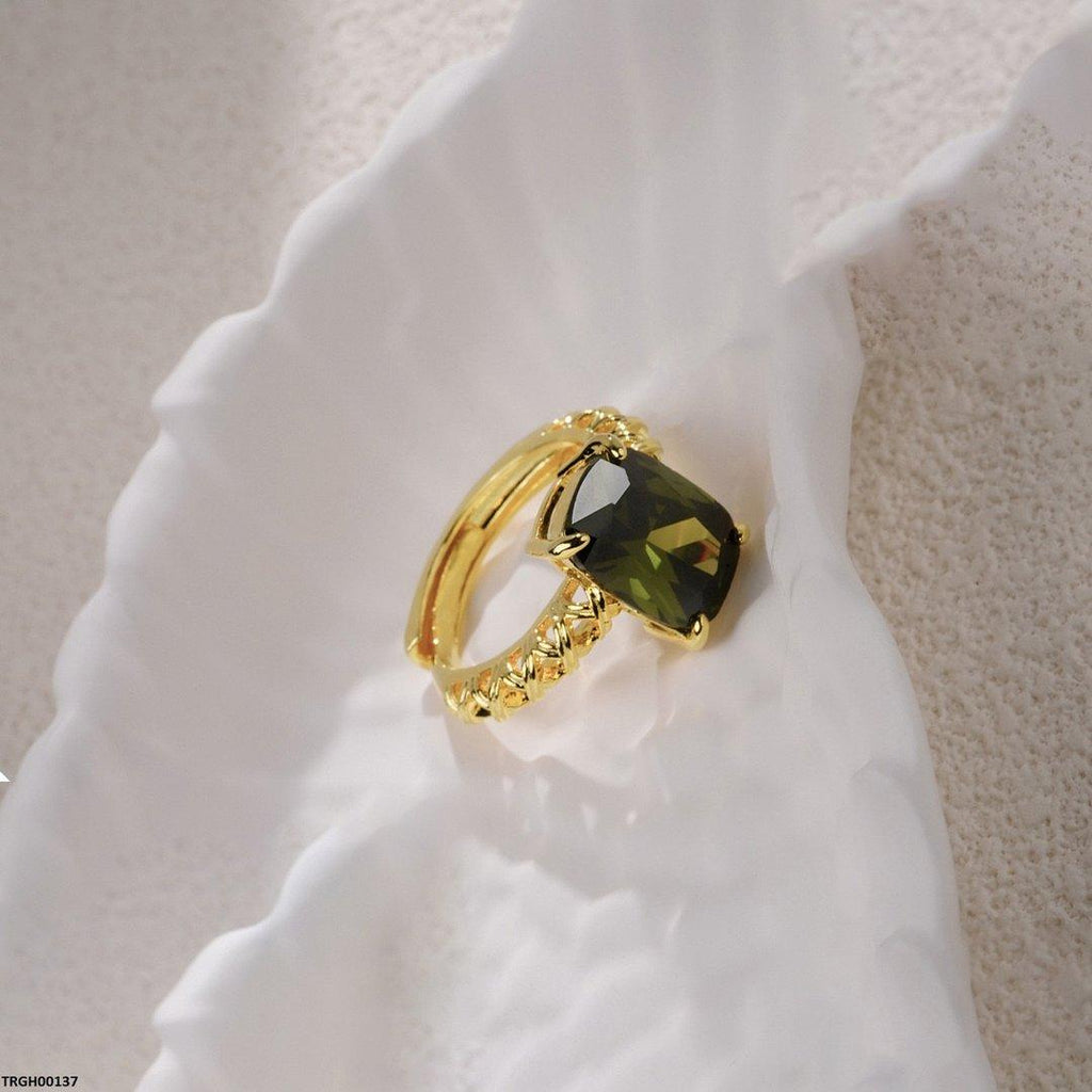 Rectangle Zircon Net Casting Ring