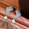 Leaf Pearl Drop Earrings