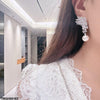 Leaf Pearl Drop Earrings