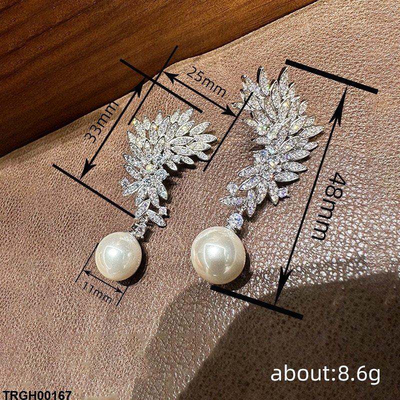 Leaf Pearl Drop Earrings
