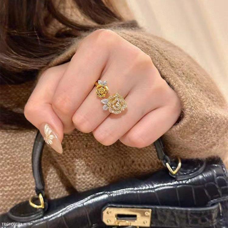 Gilded Roses Zircon Ring
