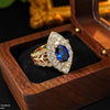 Oval Blue Sapphire Ring
