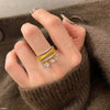 Tear Drop Zircon Adjustable Ring