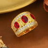 Oval Red Stone Zircon Ring