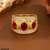 Oval Red Stone Zircon Ring