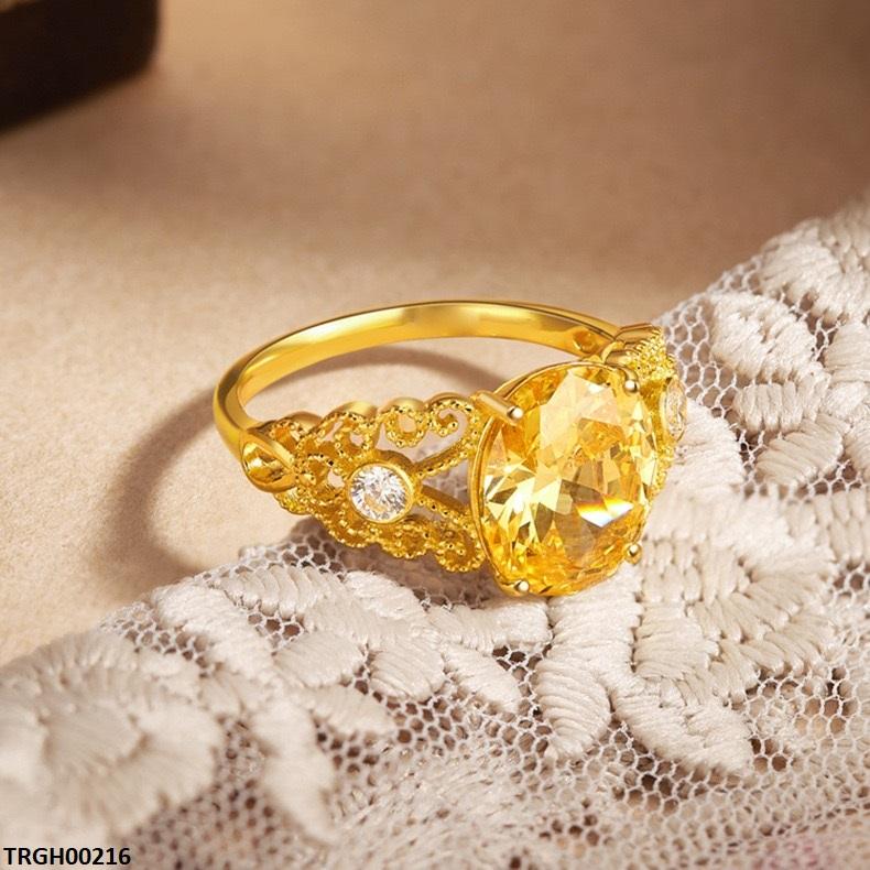 Oval Zircon Stone Ring Adjustable