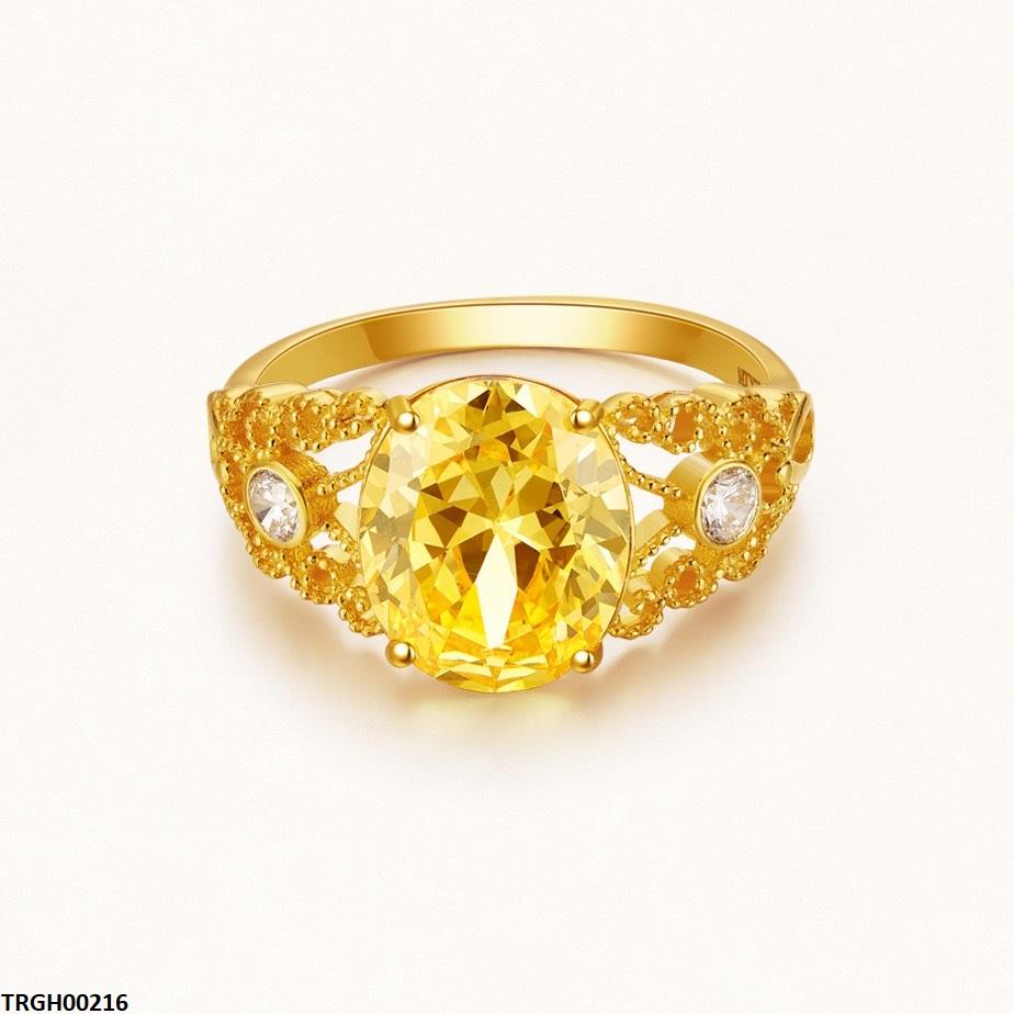 Oval Zircon Stone Ring Adjustable