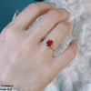 Oval Stone Zircon Stone Ring Adjustable