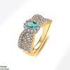 Oval/Circle Layered Zircon Ring Adjustable