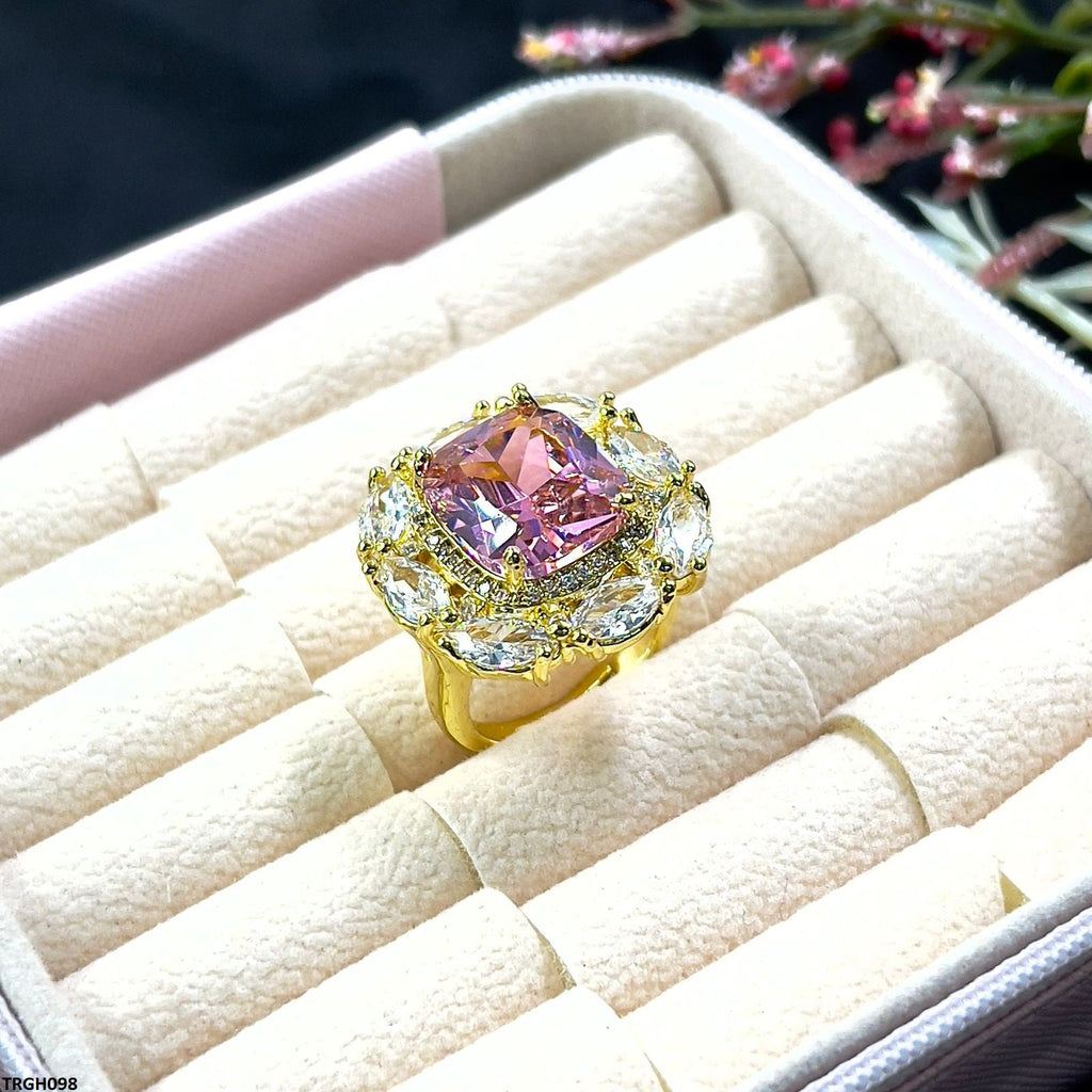Marquise Border Cushion Ring Adjustable