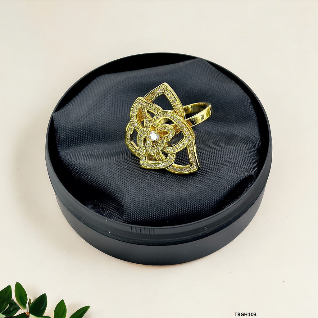 Leaf Flower Ring Adjustable