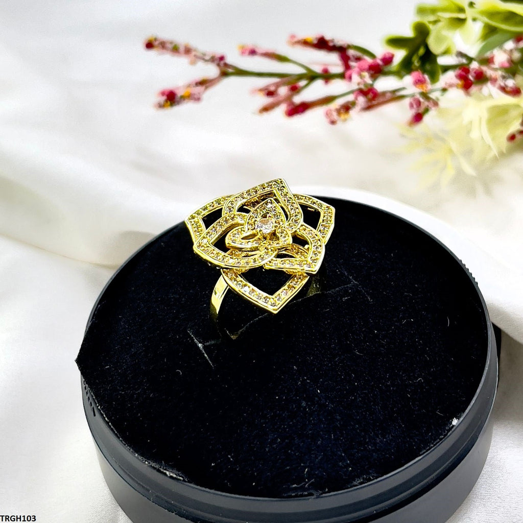 Leaf Flower Ring Adjustable